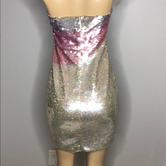 BLACKTIE Oleg Cassini Strapless Sequin Dress - Picture 2 of 7